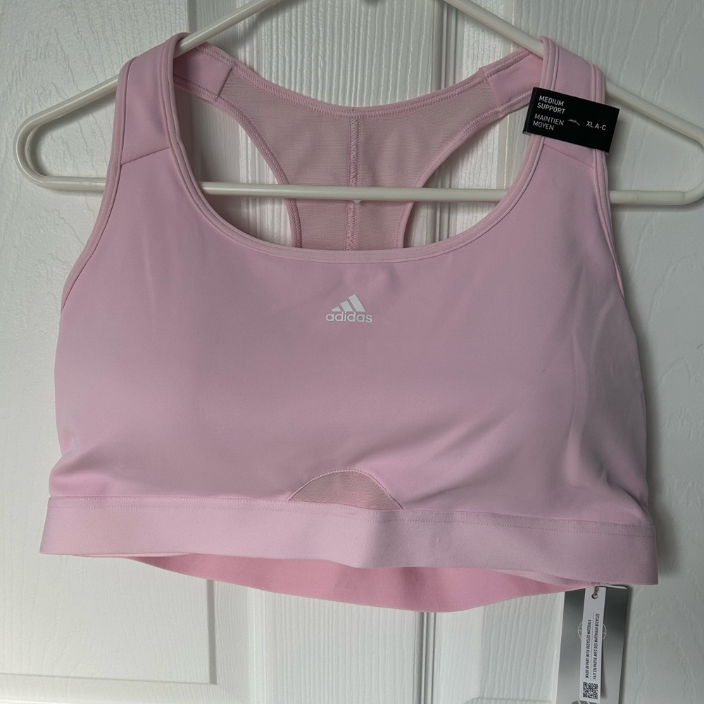 Adidas Powerreact Athletic Pink Sports Bra Size XL (A-C cup) NWT